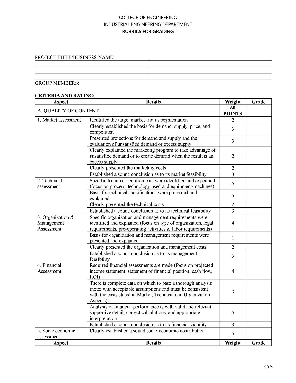 Criteria - jgctvybkunl yuvjcbsknj iubin - COLLEGE OF ENGINEERING ...