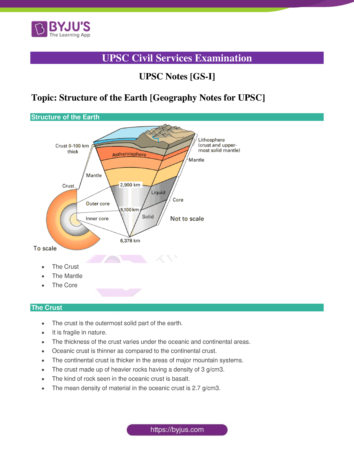 Structure Of The Earth Geography Notes For UPSC - UPSC Civil Services ...