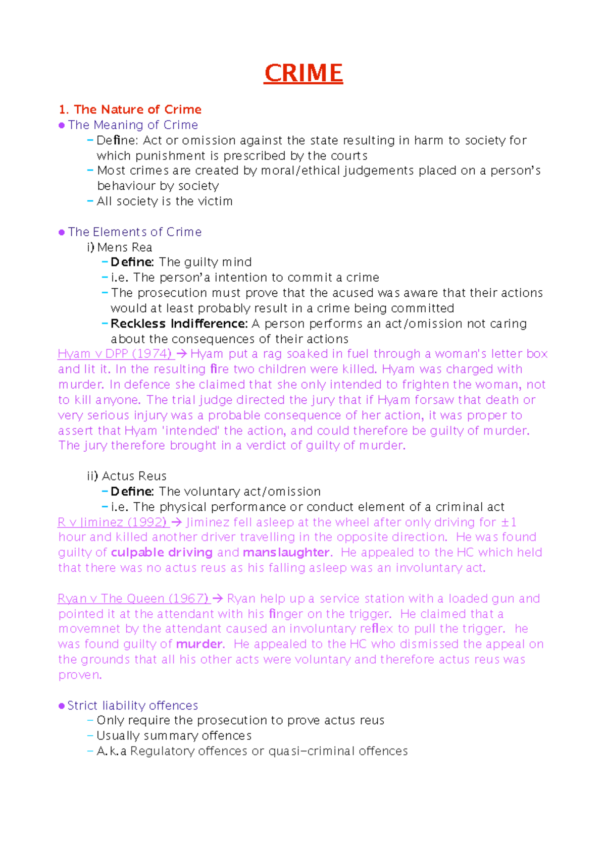 Module1Crime CRIME The Nature of Crime The Meaning of Crime Define