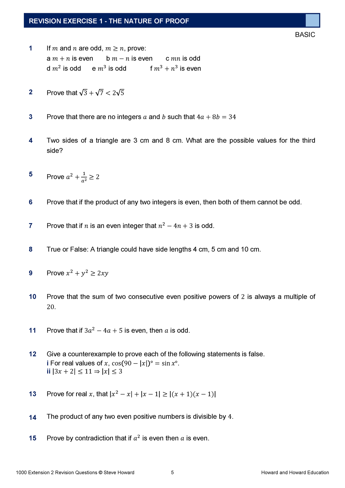 Proofs - Work - REVISION EXERCISE 1 - THE NATURE OF PROOF BASIC 1 If ݉ ...