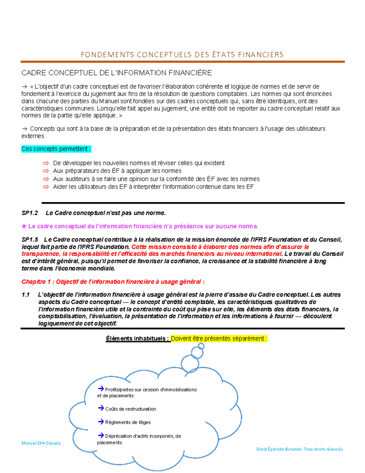 Fondements conceptuels des états financiers - Manuel CPA Canada ...
