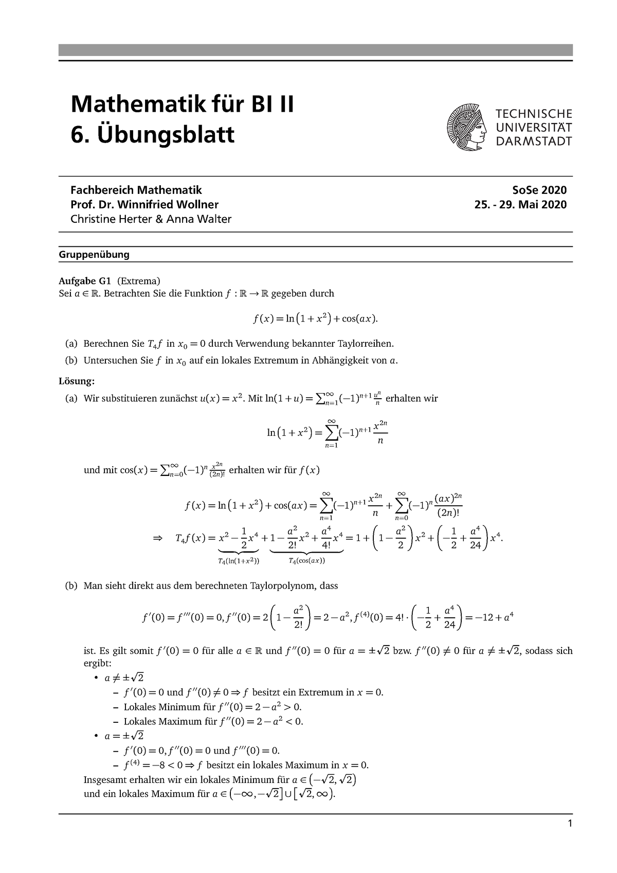 UE06 L - Mathematik 2 SoSe 20 Tu Darmstadt - Mathematik Für BI II 6 ...