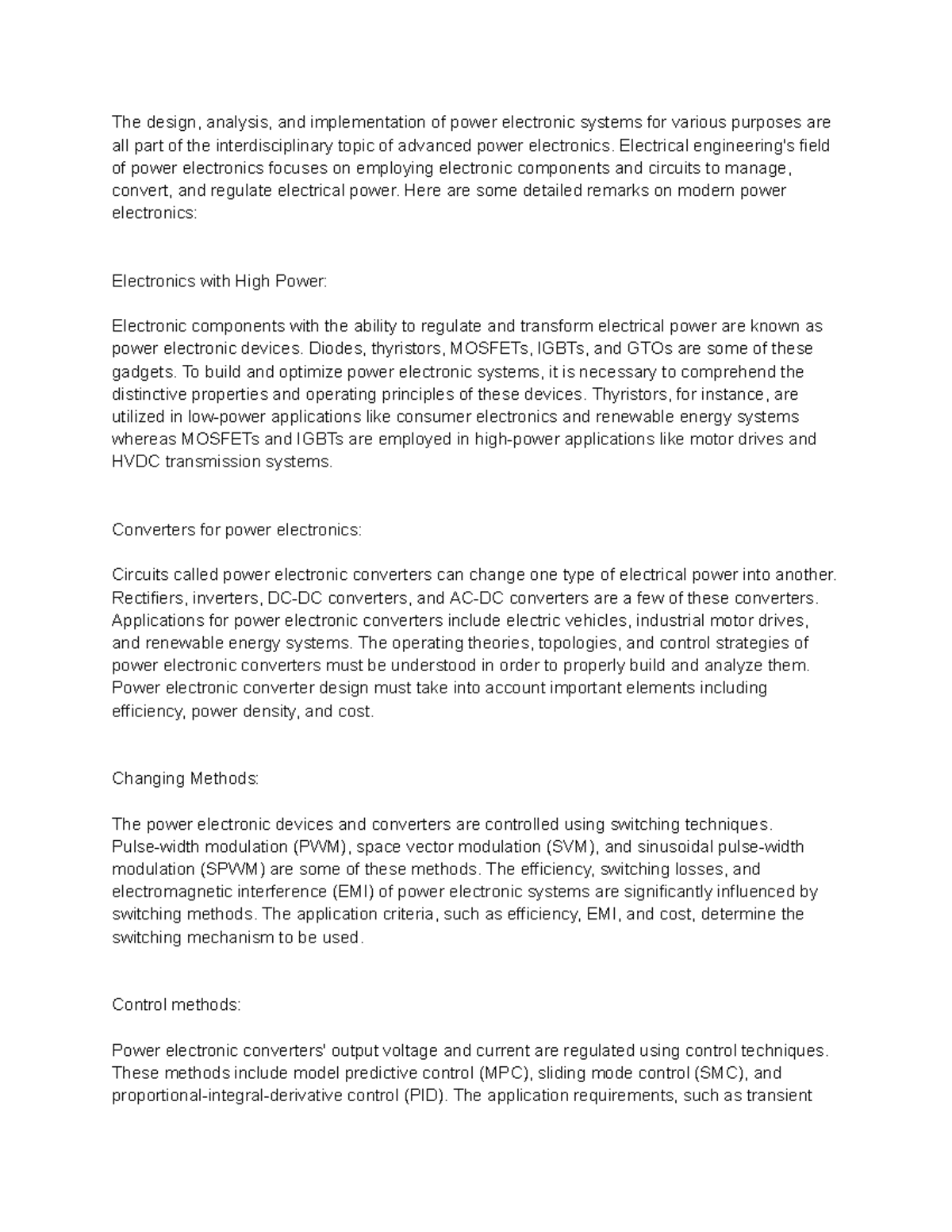 Notes on Advanced Power Electronics - The design, analysis, and ...