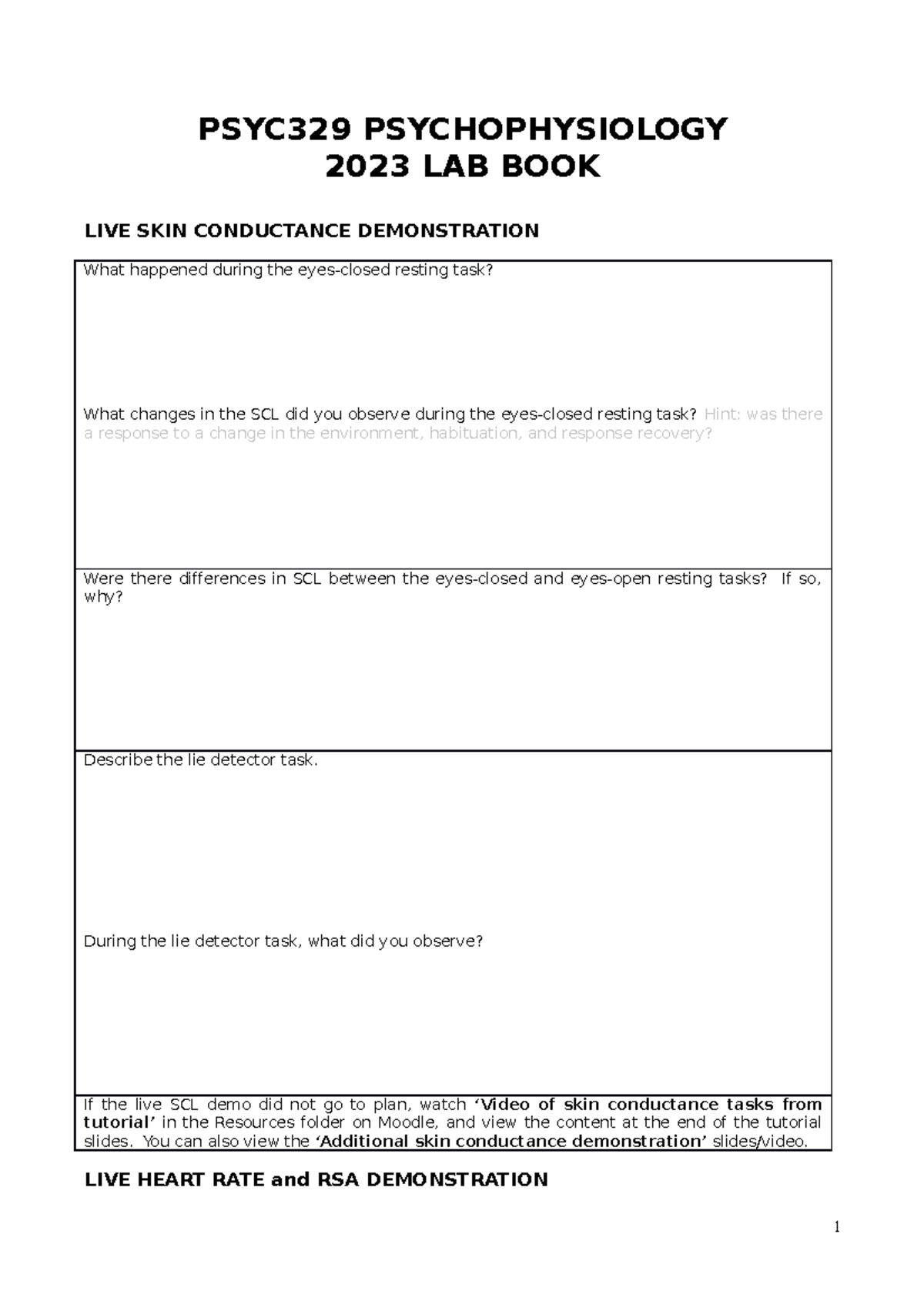 2023 LAB BOOK - Students Version - PSYC329 PSYCHOPHYSIOLOGY 2023 LAB ...