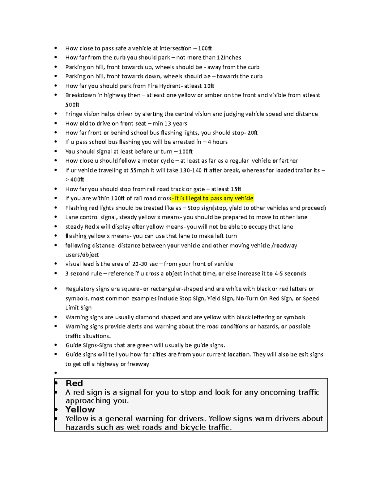 Drive-test-qa - dmv - How close to pass safe a vehicle at intersection ...