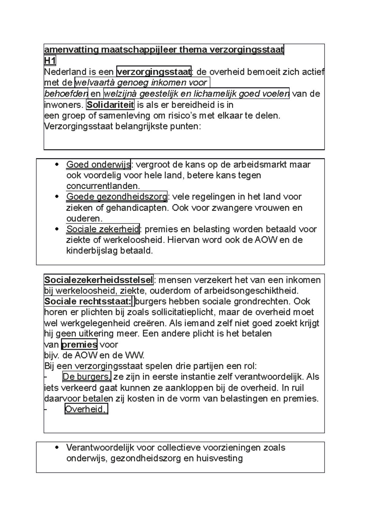 Amenvatting Maatschappijleer Thema Verzorgingsstaat - Amenvatting ...