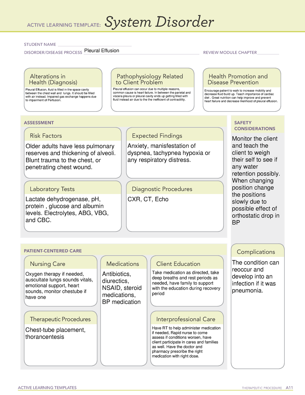System-disorder Pleural-Effusion - ACTIVE LEARNING TEMPLATES ...