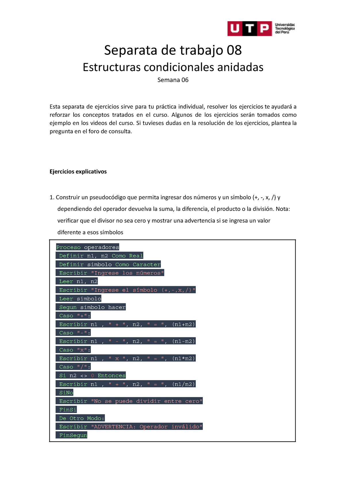 S08 Estructuras Condicionales Simples Y Dobles Anidad 0026