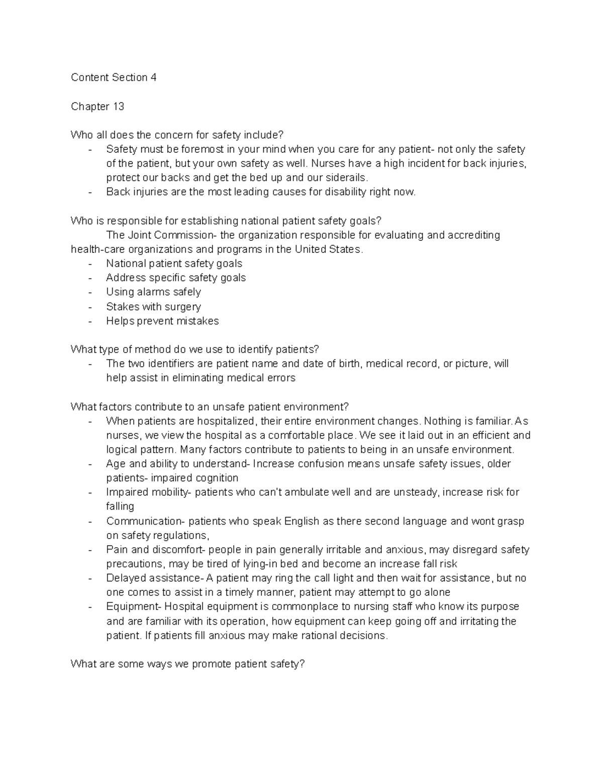 Content Section 4 Worksheet Outline - Content Section 4 Chapter 13 Who ...