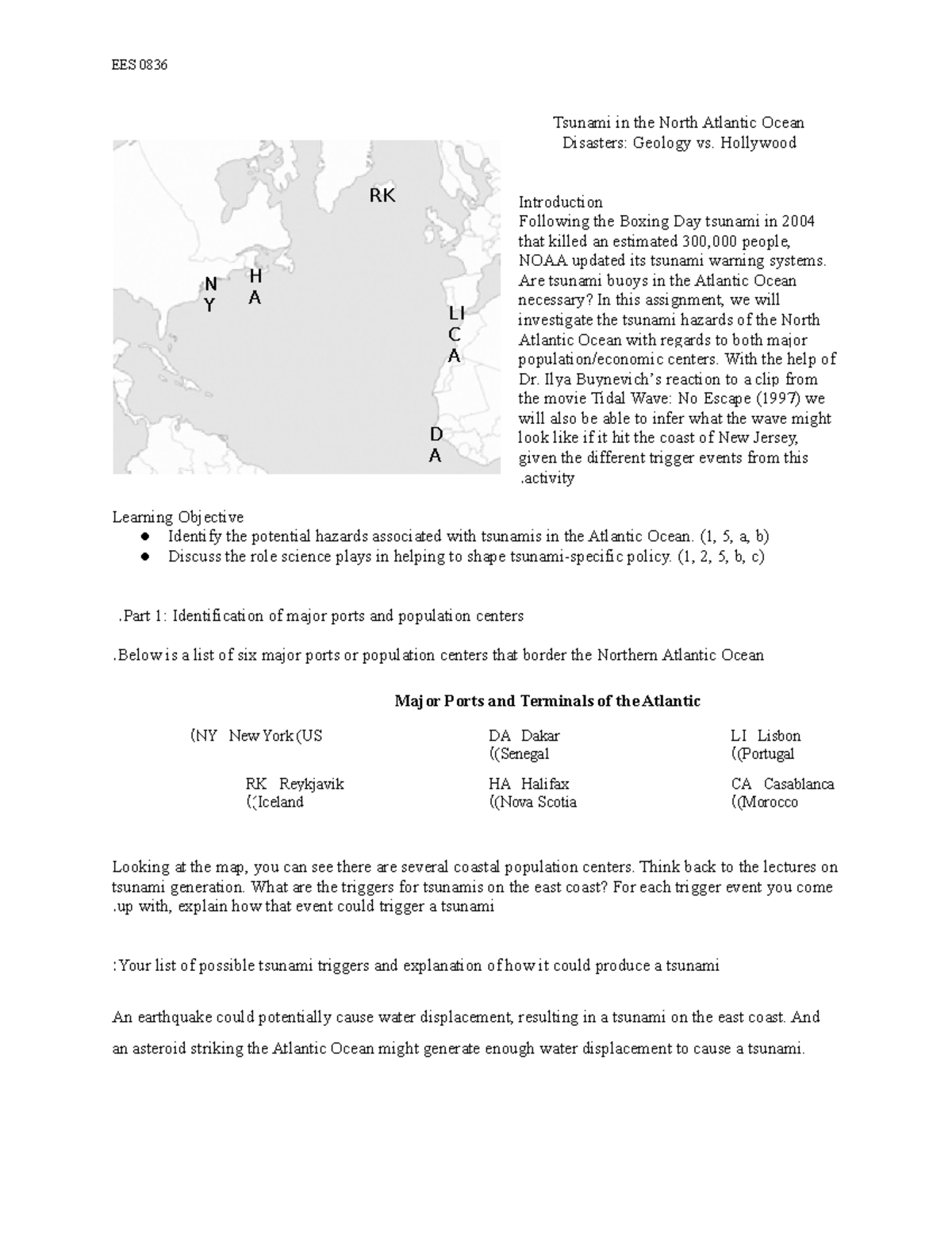 Homework Tsunami Atlantic Ocean-3 - EES 0836 Tsunami in the North ...
