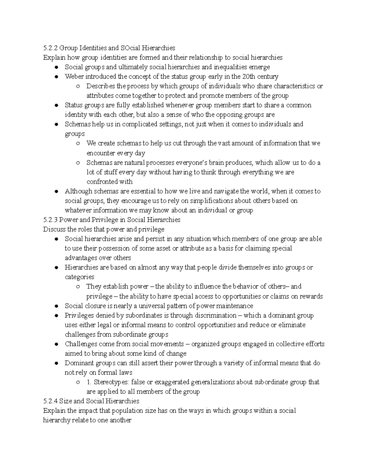 5.2 Sociology - 5.2 Group Identities and SOcial Hierarchies Explain how ...