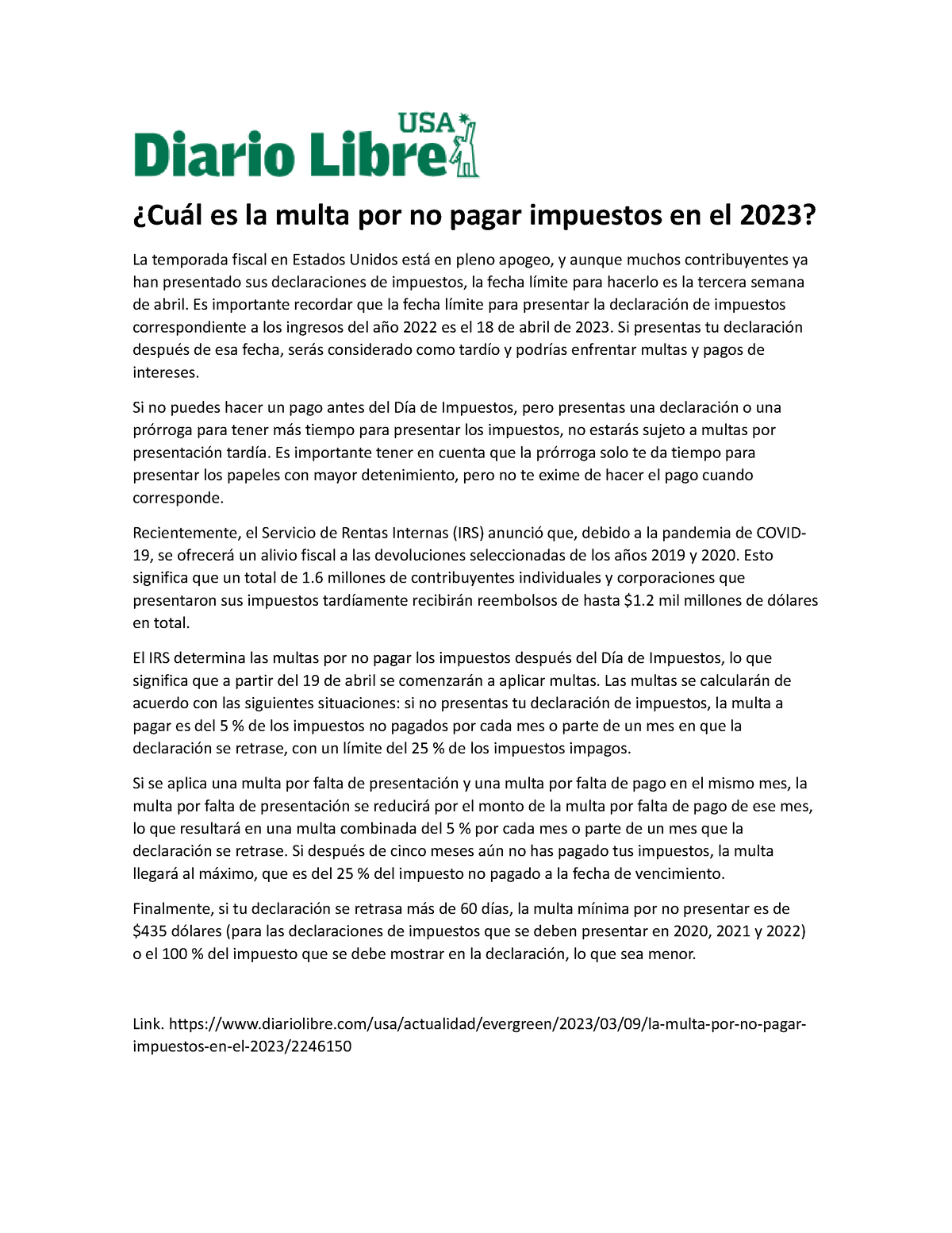 Cuál Es La Multa Por No Pagar Impuestos En El 2023 Es Importante Recordar Que La Fecha Límite 0374