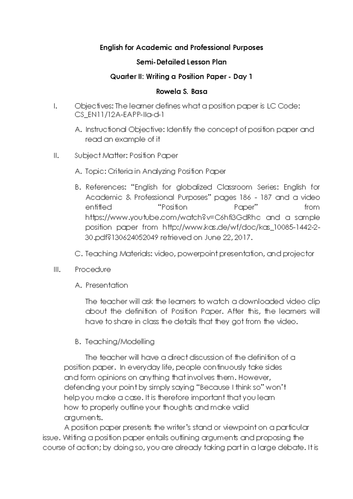373824477 Week 11 14 Writing Position Papers - English for Academic and ...