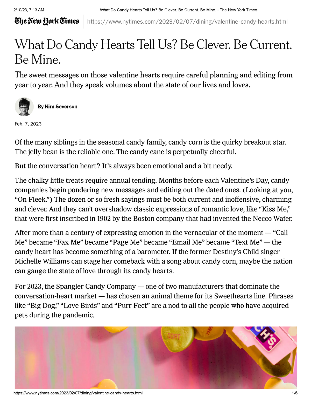 What Do Candy Hearts Tell Us? Be Clever. Be Current. Be Mine. - The New  York Times