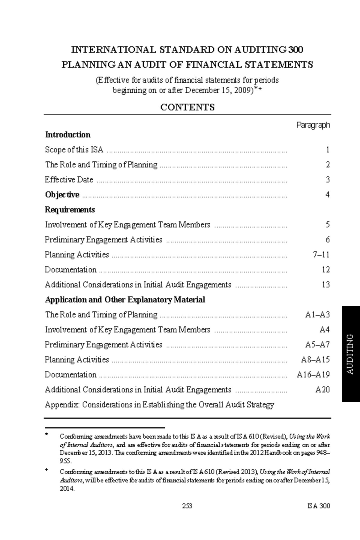 A016 2013 Iaasb Handbook Isa 300 Auditing International Standard On Auditing 300 Planning An 7738