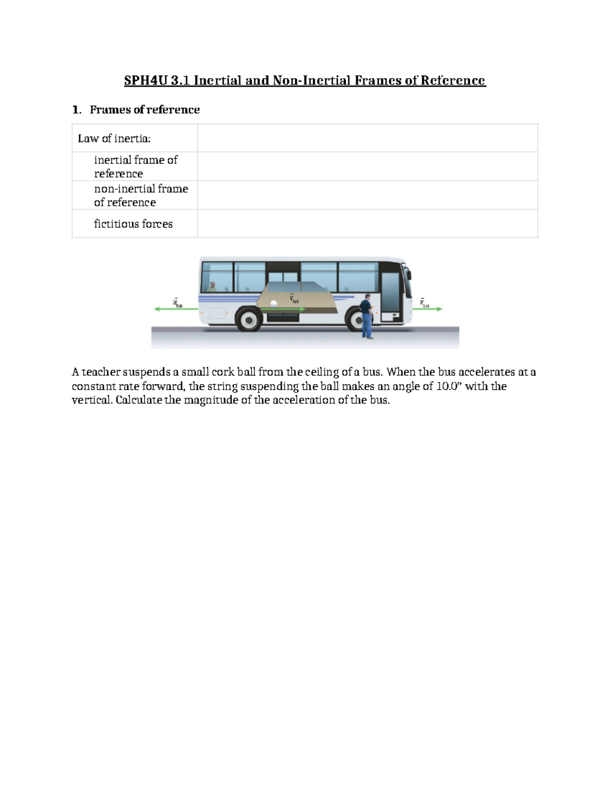 3.1 Inertial And Non-inertial Frames Of Reference - SPH4U 3 Inertial ...