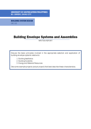 CEC222 Building System Design Codes and Regulations - UNIVERSITY OF ...