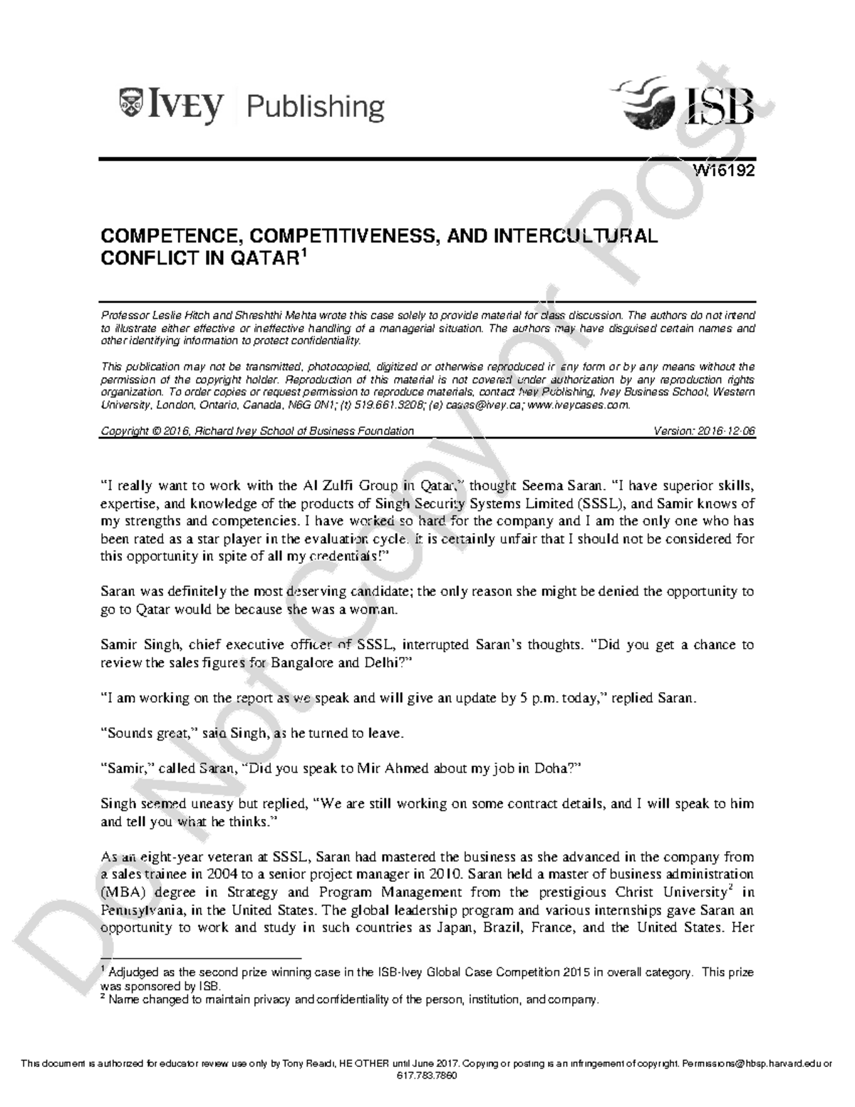 Intercultural Conflict in Qatar Case W16192PDFENG W COMPETENCE