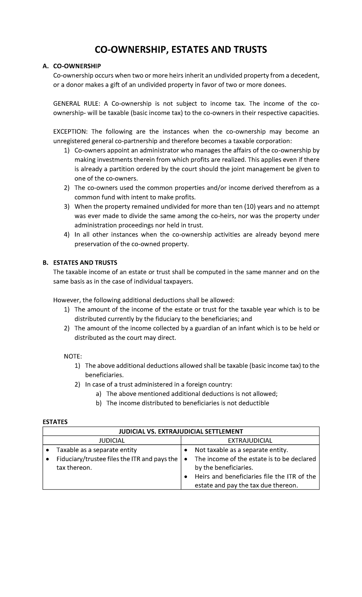 10 Co ownership Estates and Trusts converted - CO-OWNERSHIP, ESTATES ...