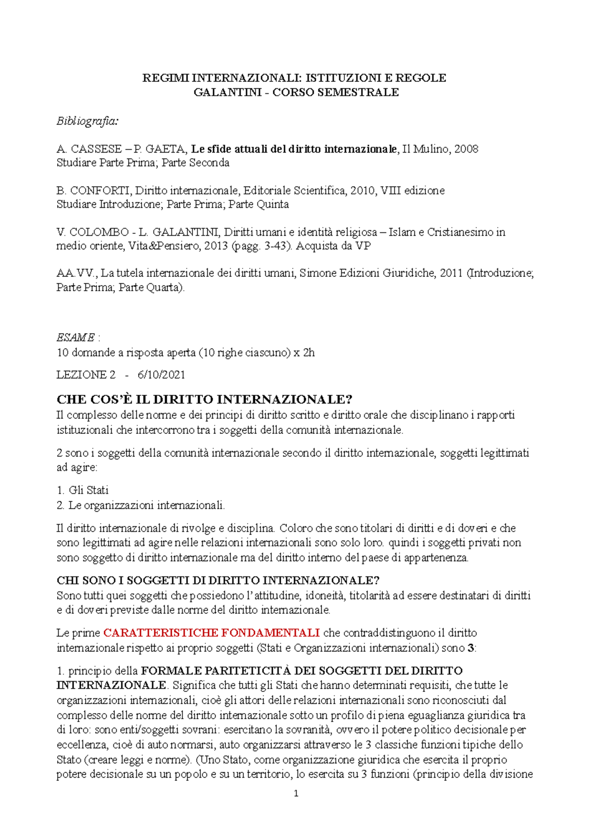 Regimi Internazionali unico - REGIMI INTERNAZIONALI: ISTITUZIONI E ...
