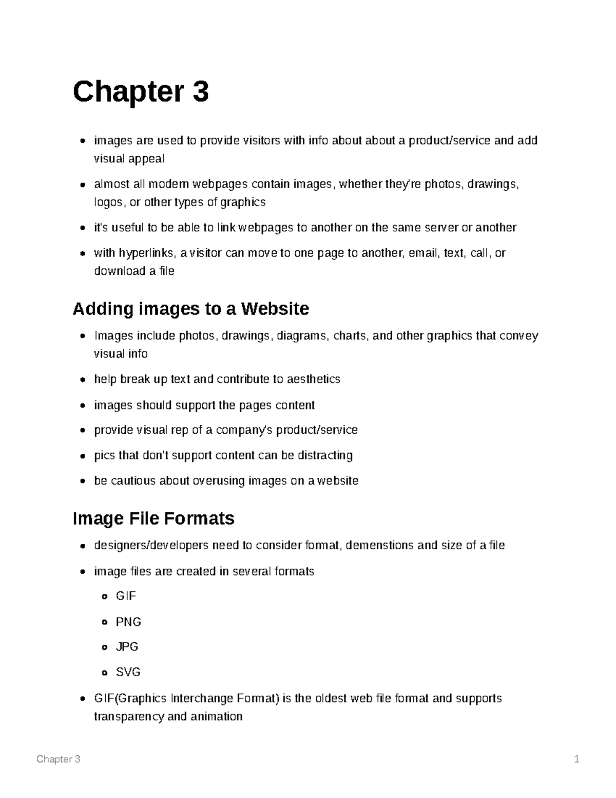 Chapter 3 - Introduces the ability to add media and links to a website ...