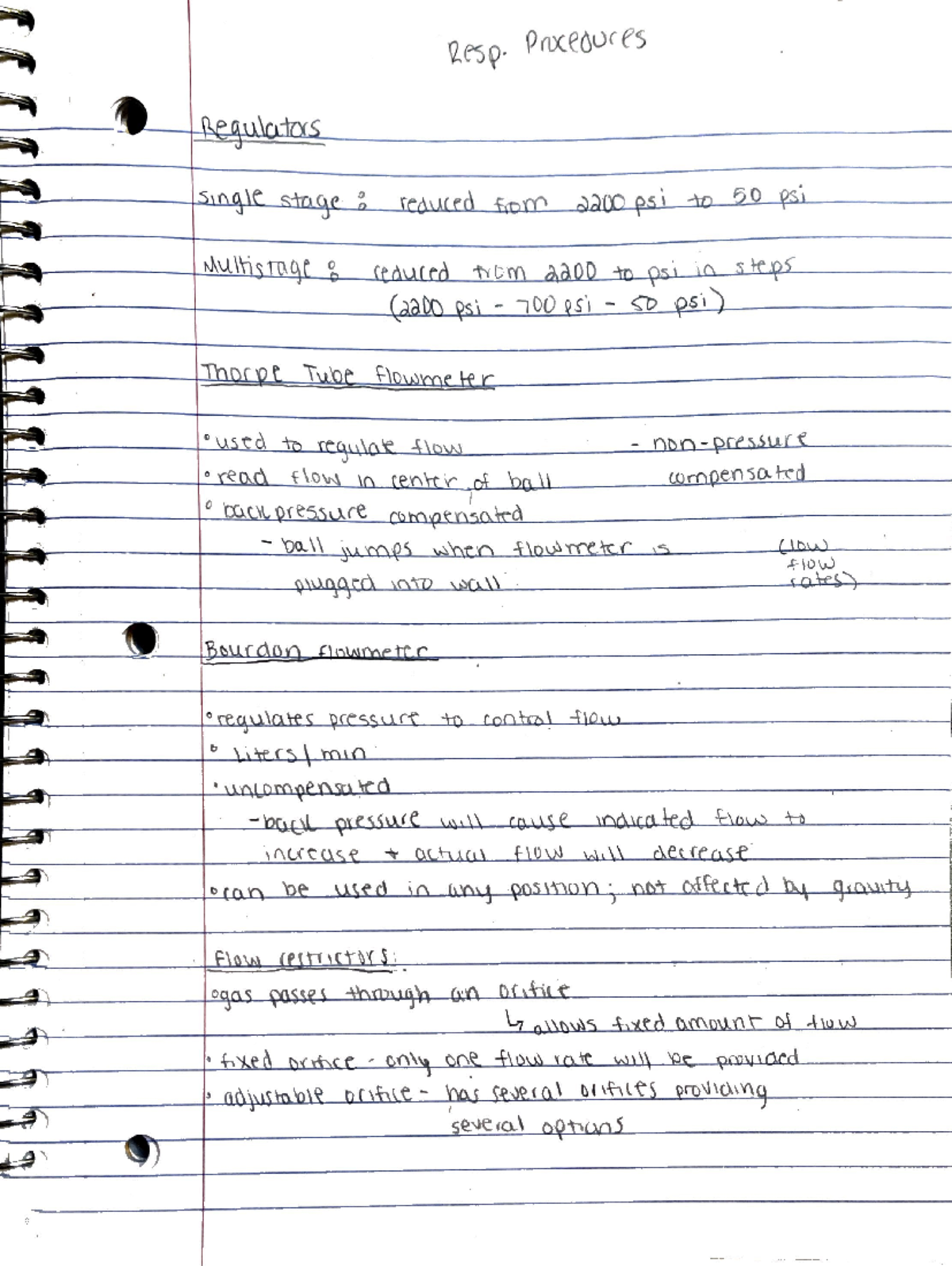 Comp 1 and Lecture class notes - Resp. Processes Regulators single ...