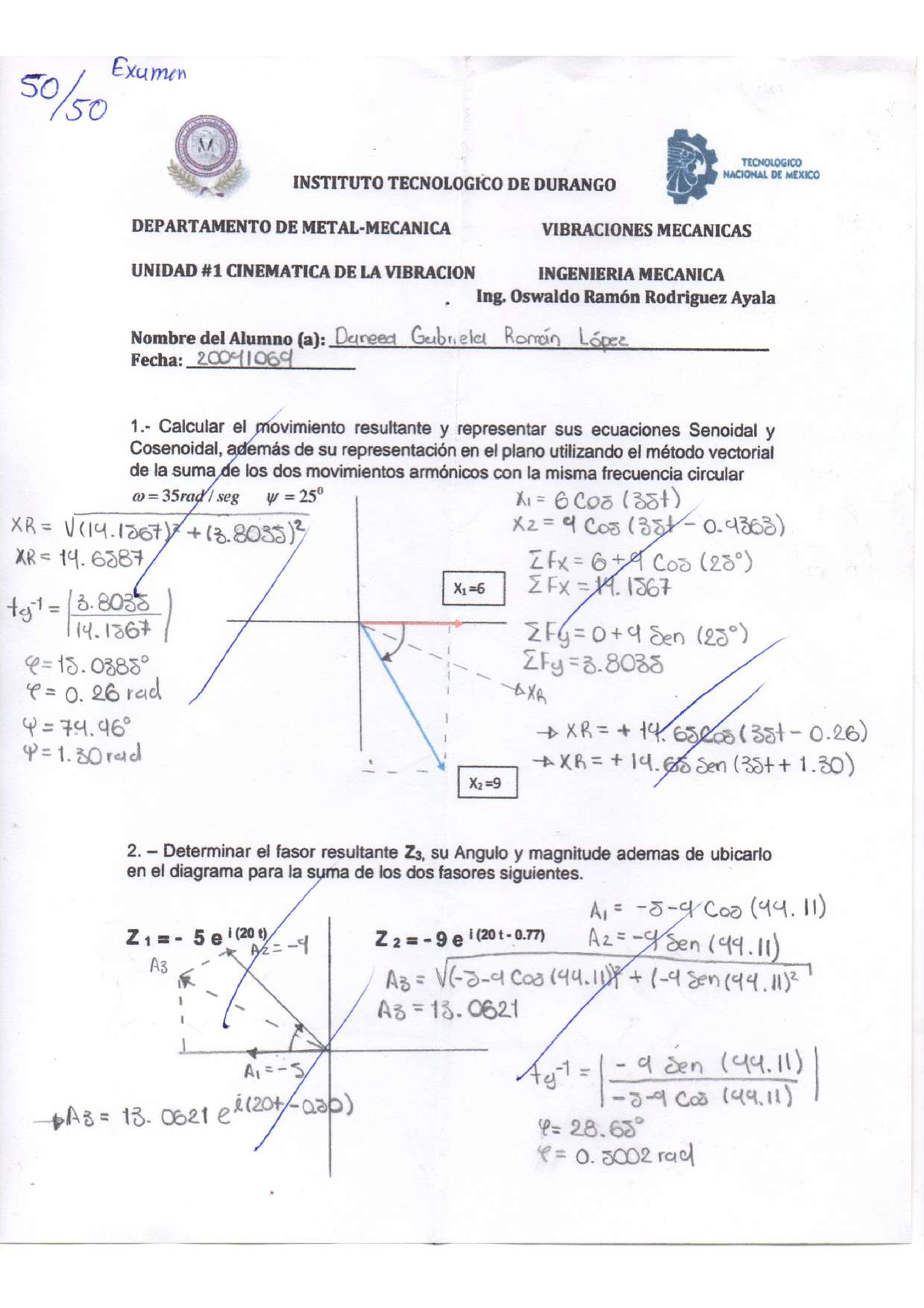 Examen Unidad I - Vibraciones Mecánicas - Studocu