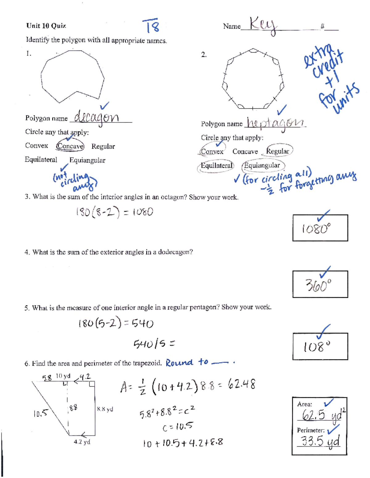 Unit+10+Quiz+KEY - Test Key - Unit 10 Quiz T8 Name Key Identify the ...