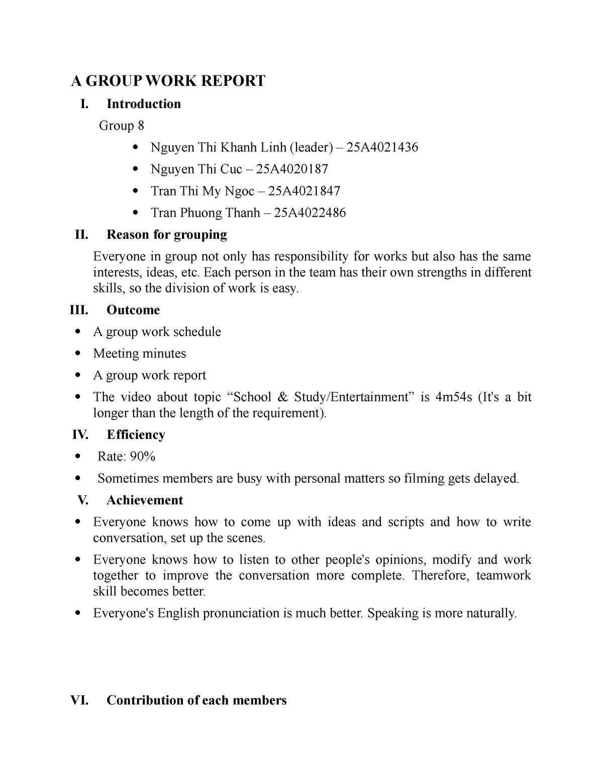 A Group Work Report - this is about English project - A GROUP WORK ...