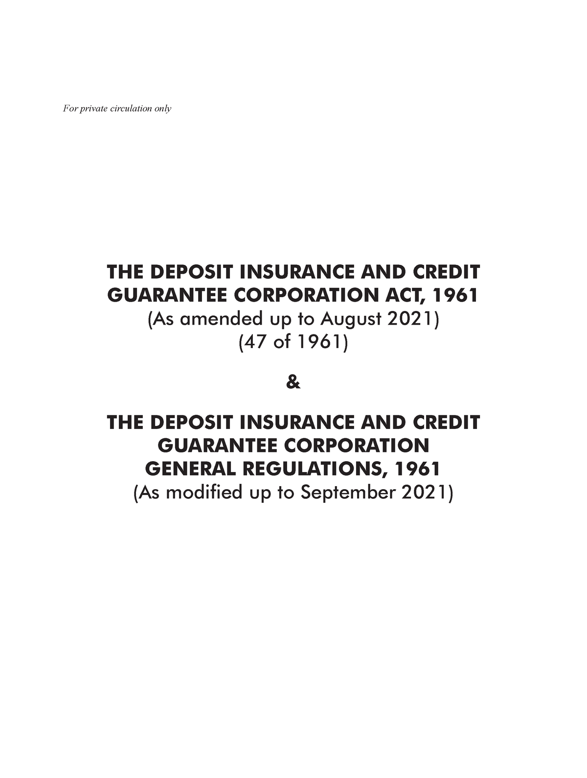 Dicgc Act1961 Amended Section 43A - THE DEPOSIT INSURANCE AND CREDIT ...