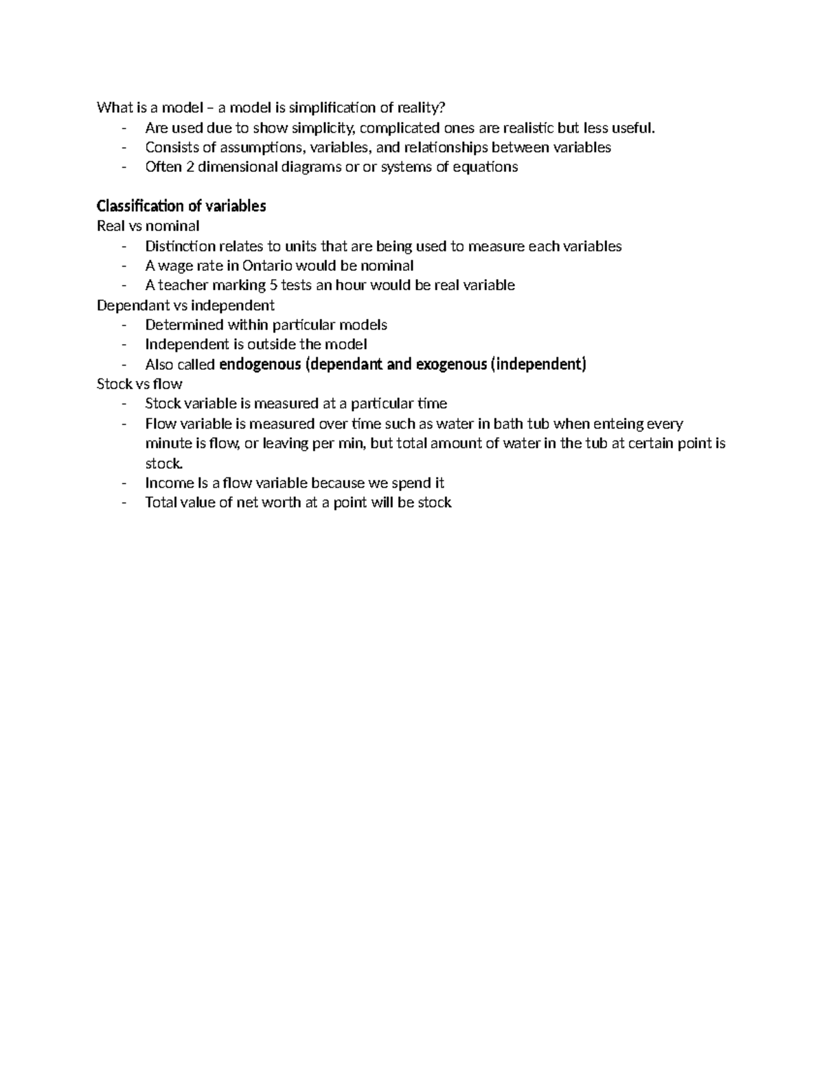 Micro 1bb3 chapter one - What is a model – a model is simplification of ...