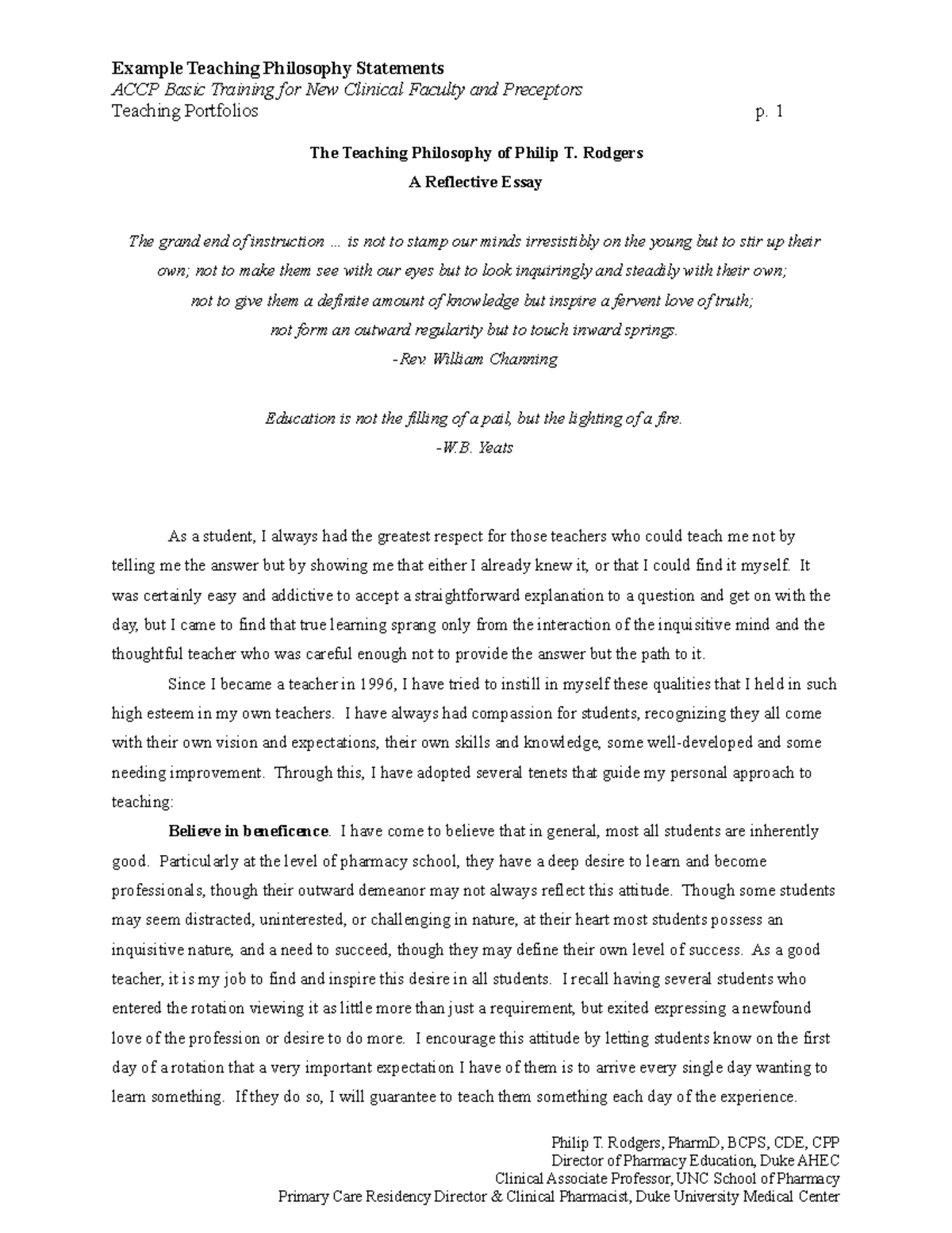 teaching practice experience essay pdf