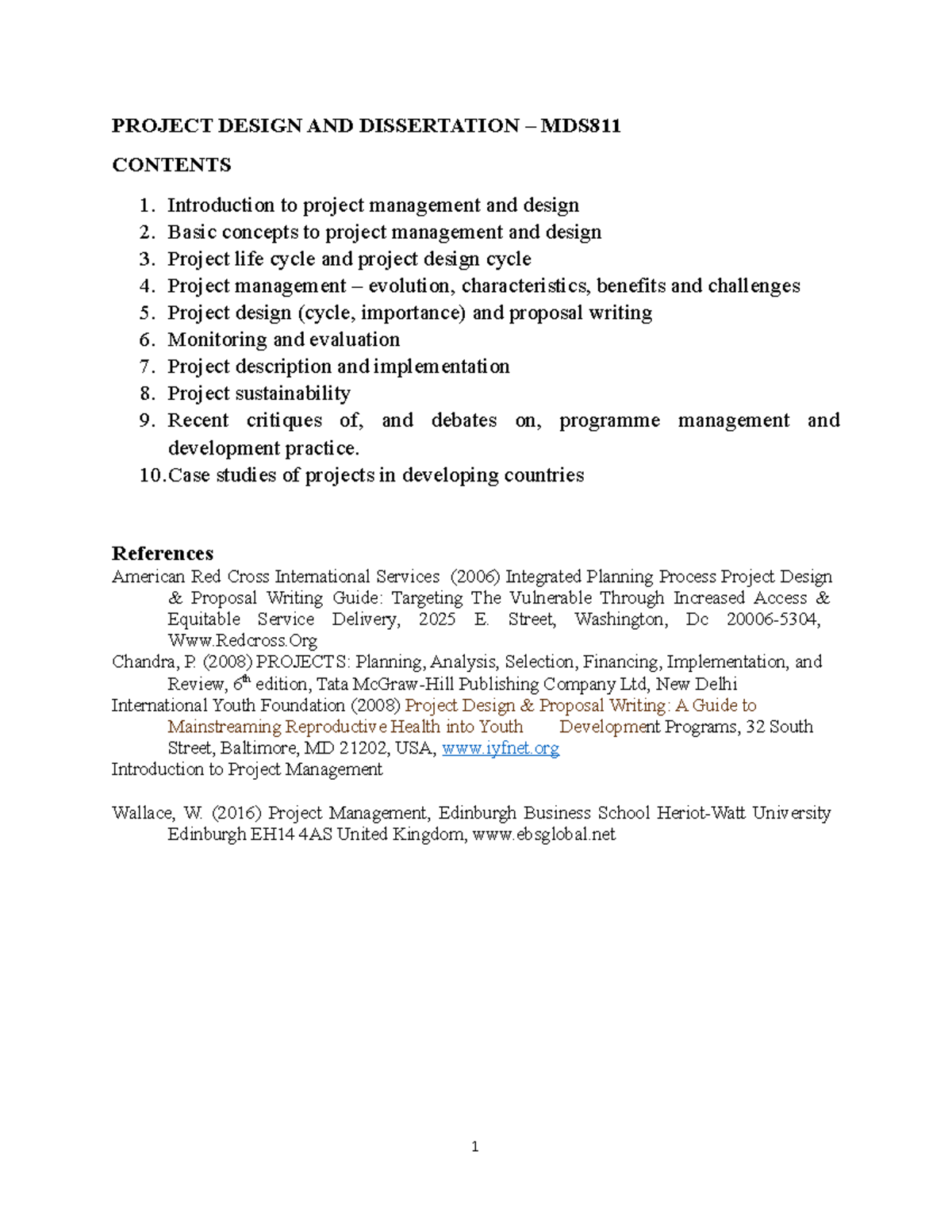 Project Design AND Dissertation - PROJECT DESIGN AND DISSERTATION – MDS ...