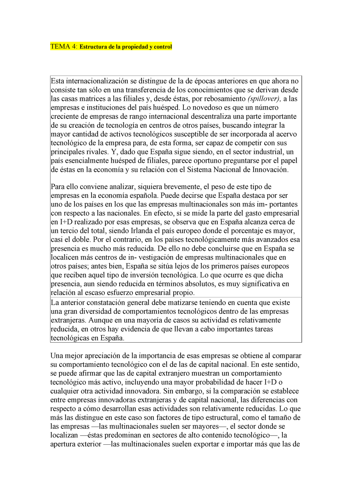 TEMA 4 - Apuntes 4 - TEMA 4: Estructura De La Propiedad Y Control Esta ...