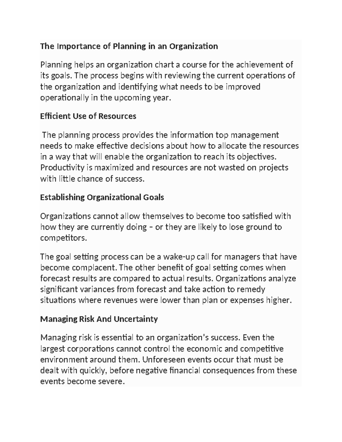 Planning - The process begins with reviewing the current operations of ...