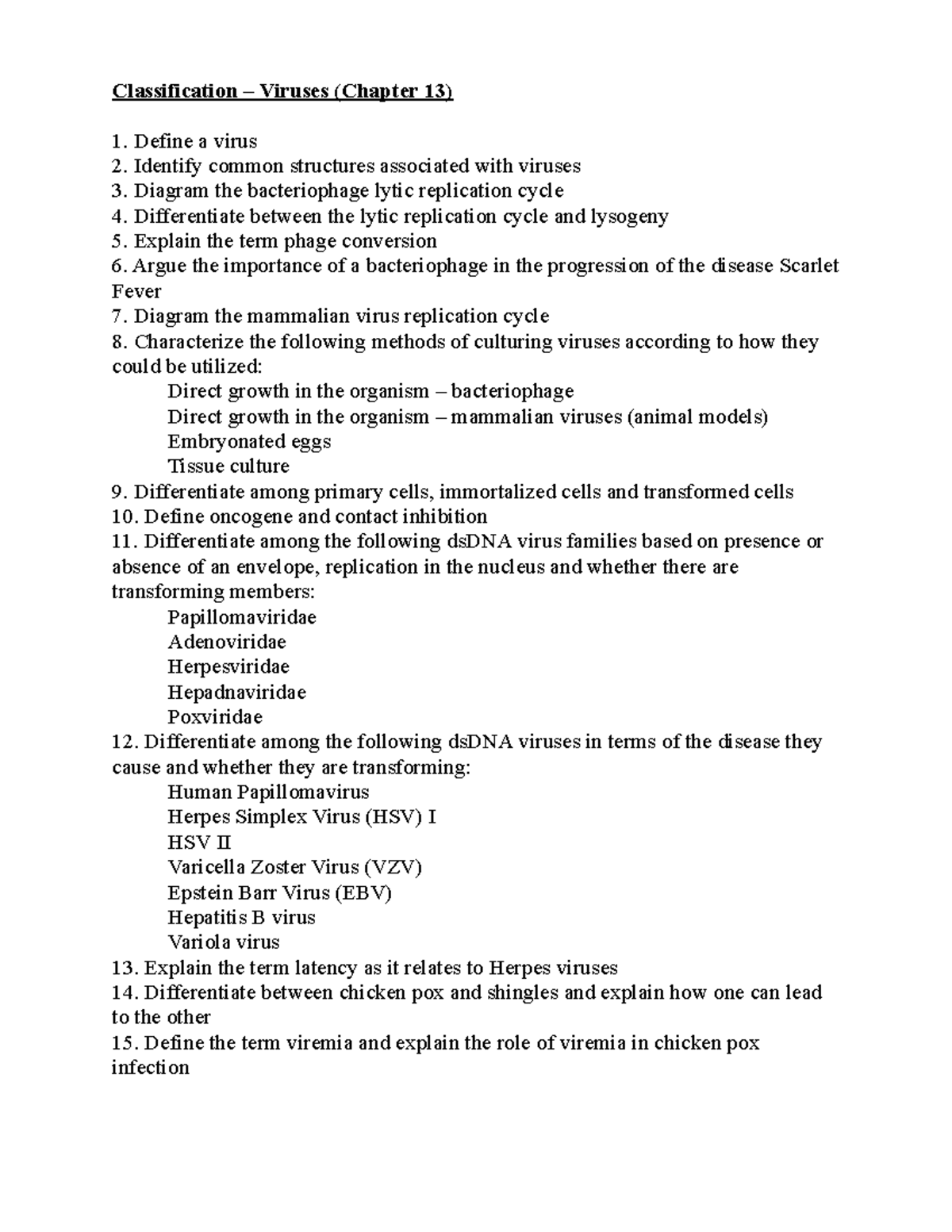 Classification of Viruses - Studocu