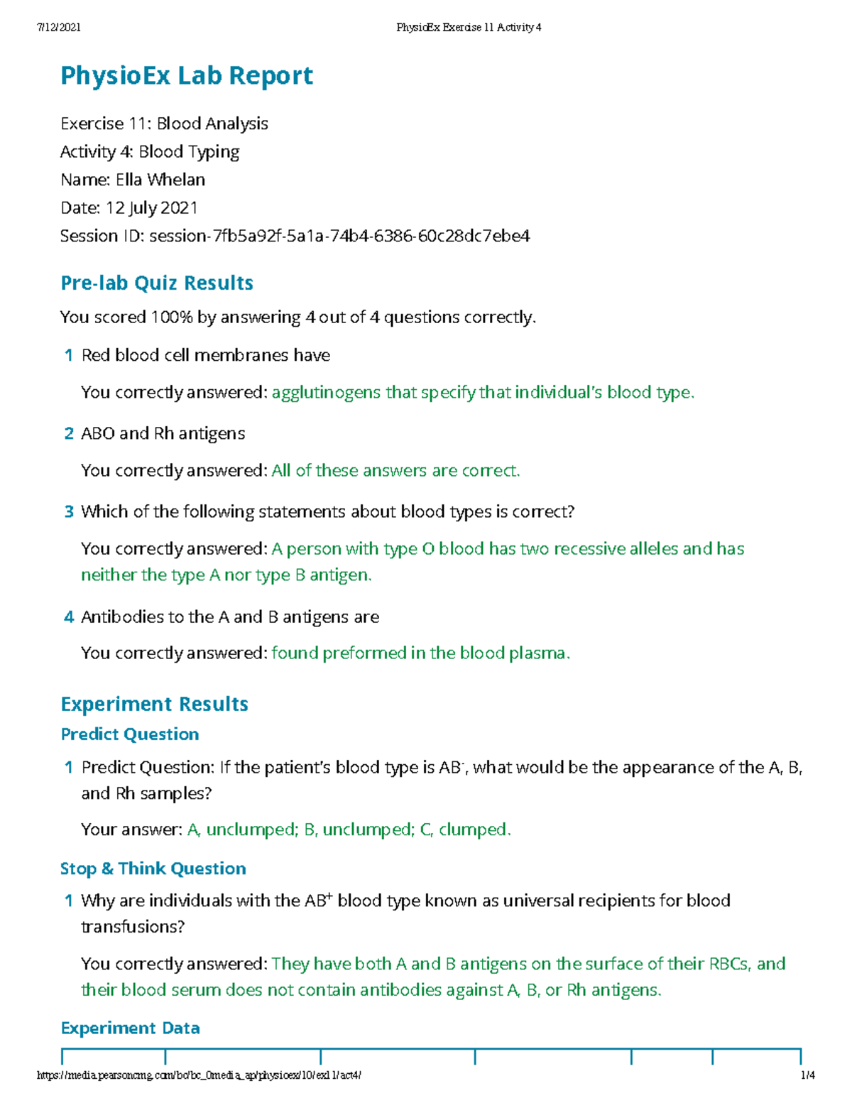 Physio Ex Exercise 11 Activity 4 - PhysioEx Lab Report Exercise 11 ...