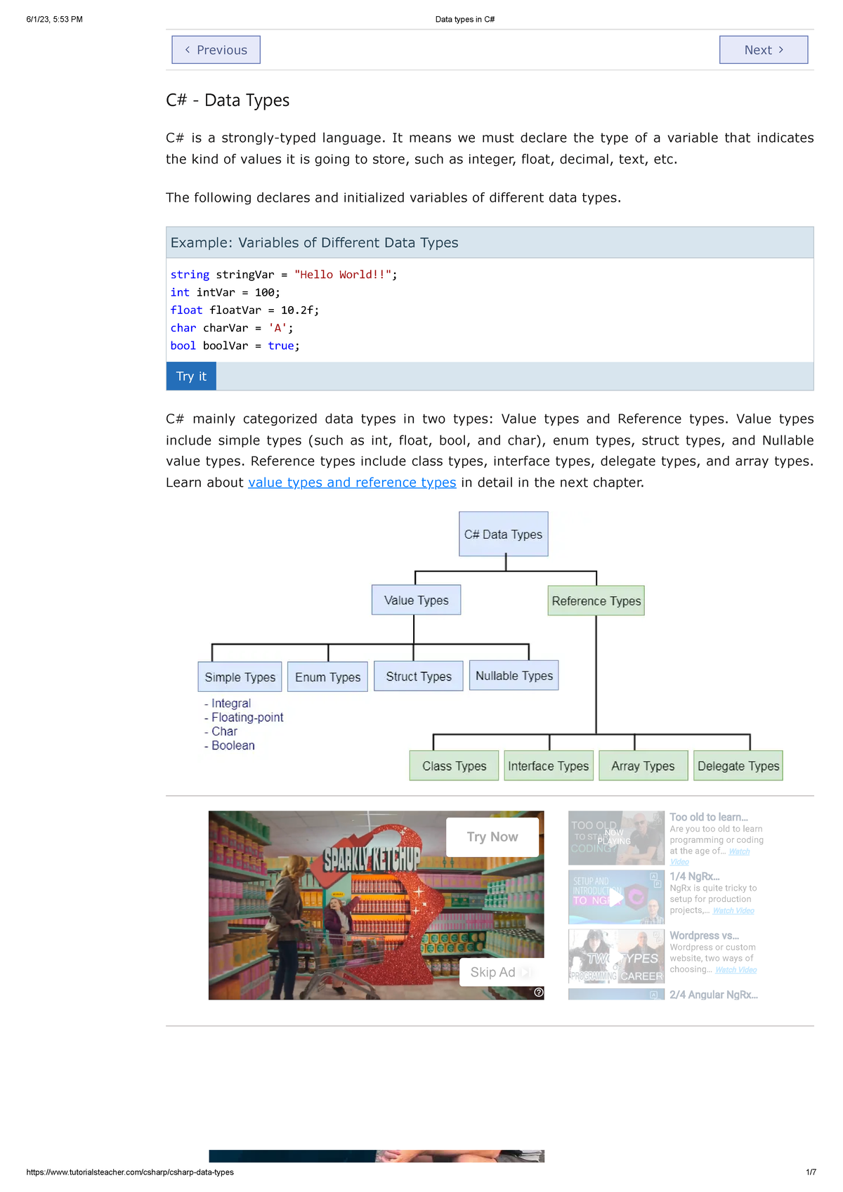 7.Data types in C good C Data Types C is a stronglytyped