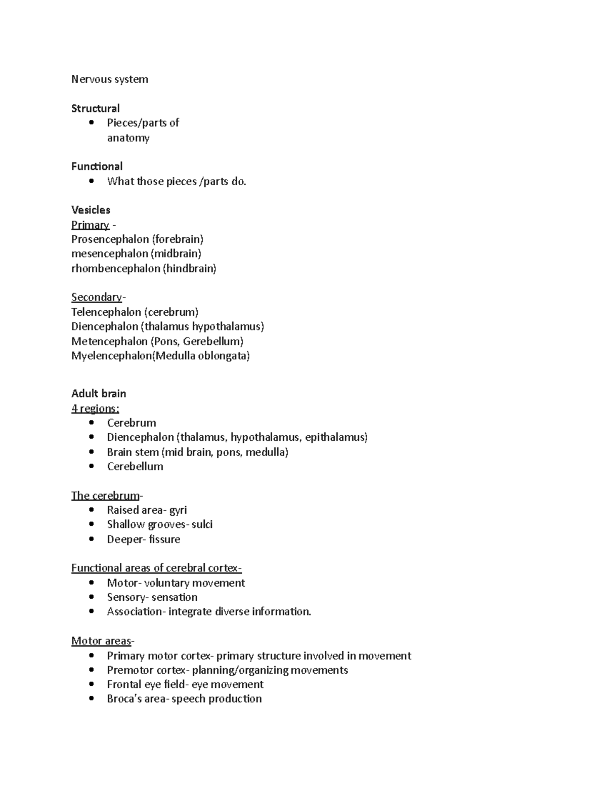 nervous-system-notes-nervous-system-structural-pieces-parts-of