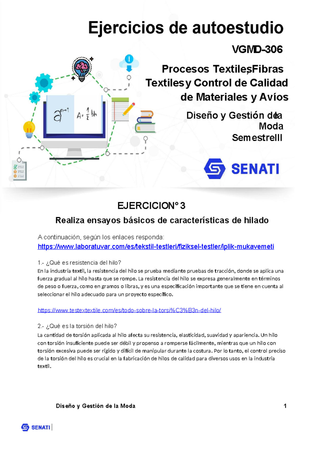 VGMC-306 Ejercicio T003 Textiles - Realiza ensayos básicos de ...
