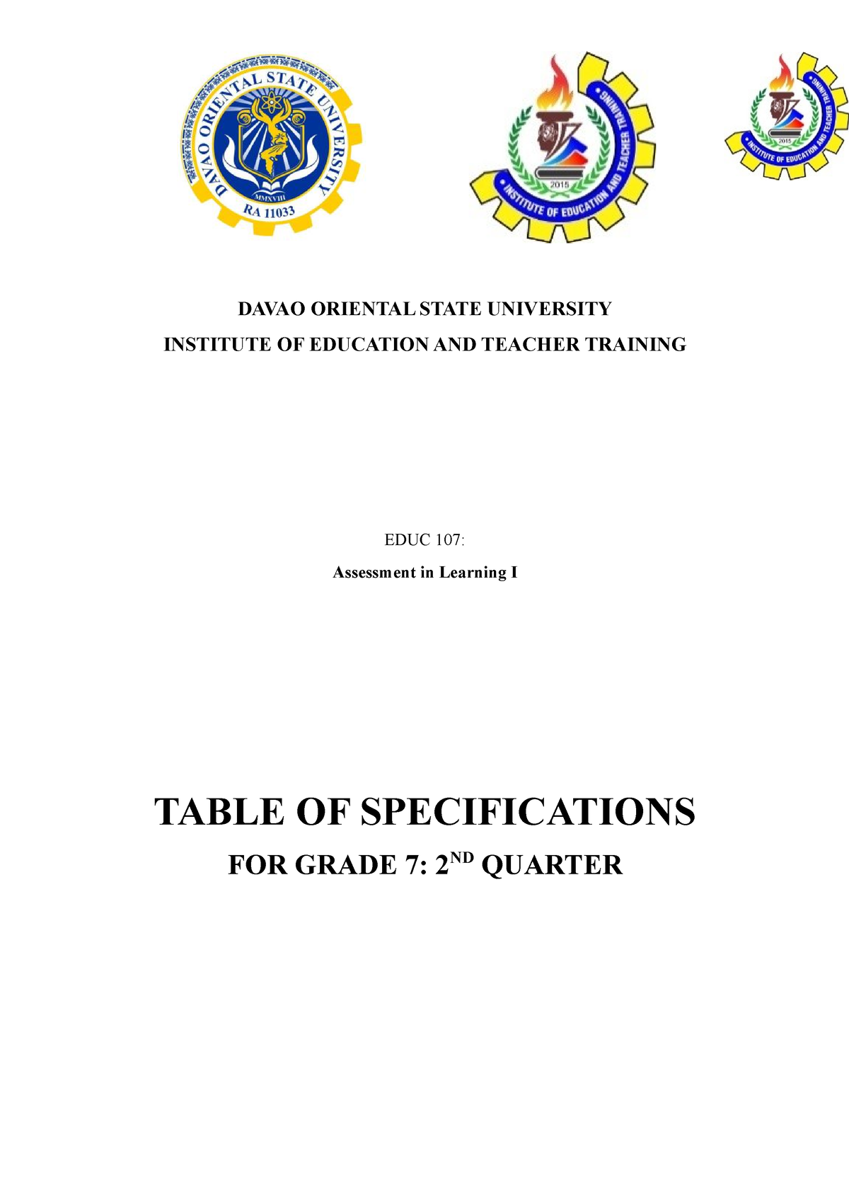 table-of-specifications-for-grade-7-2nd-quarter-davao-oriental-state