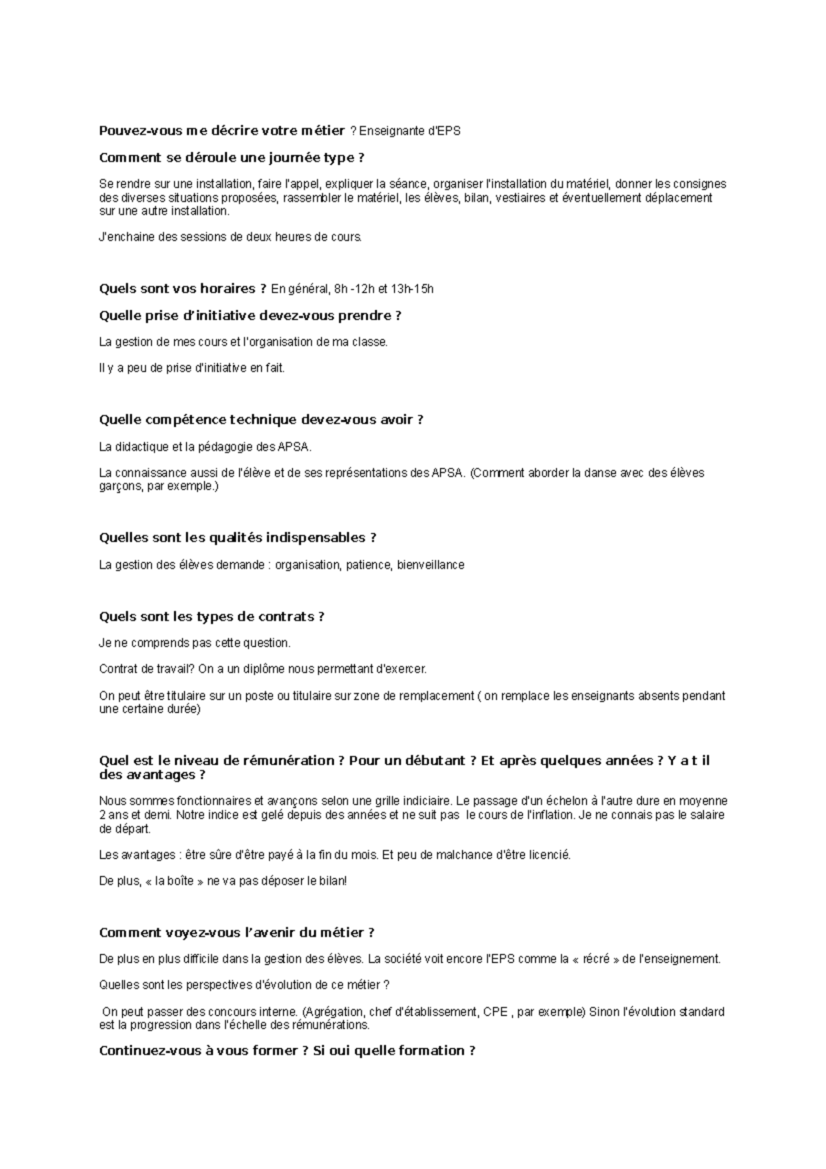 Exemple D’Une Interview Écrite – WKWI
