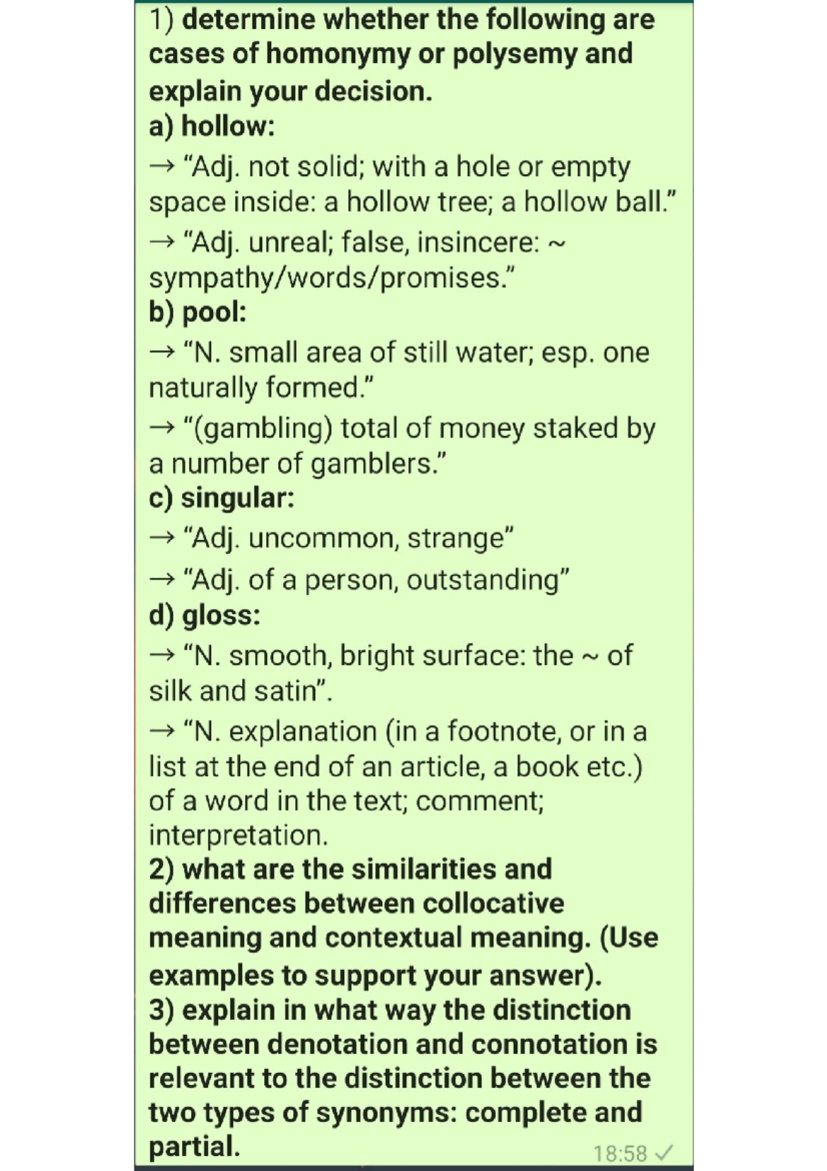 Semantics Exams Examples - Studocu