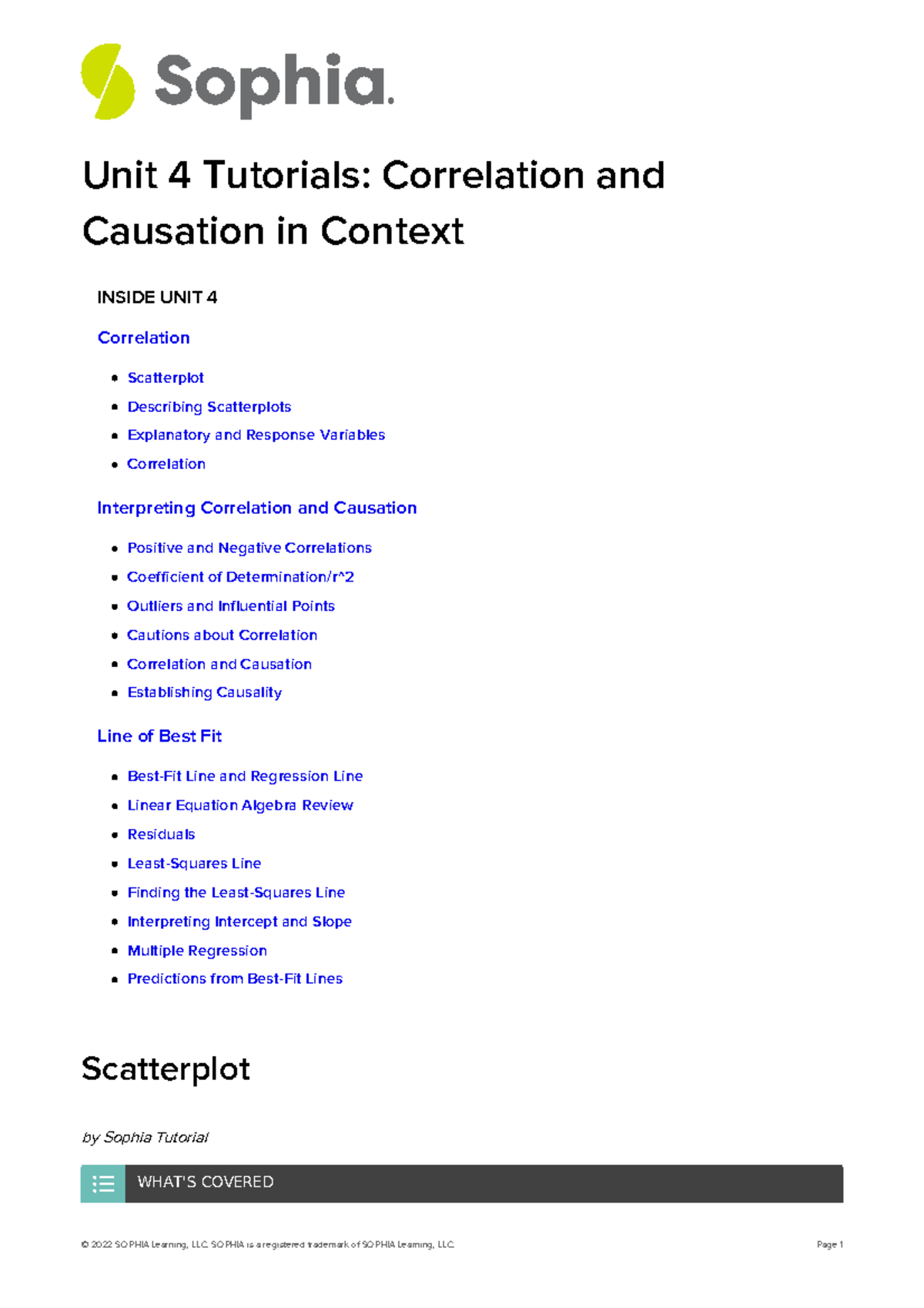 Sophiaorg Intro To Statistics Unit 4 Tutorials Correlation And Causation In Context Unit 4 9648