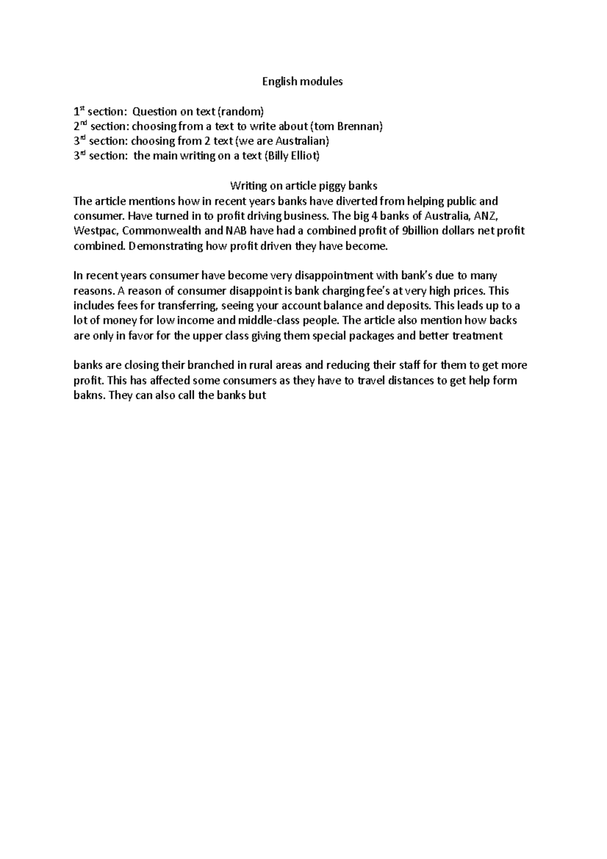 English modules - really use full notes - English modules 1 st section ...
