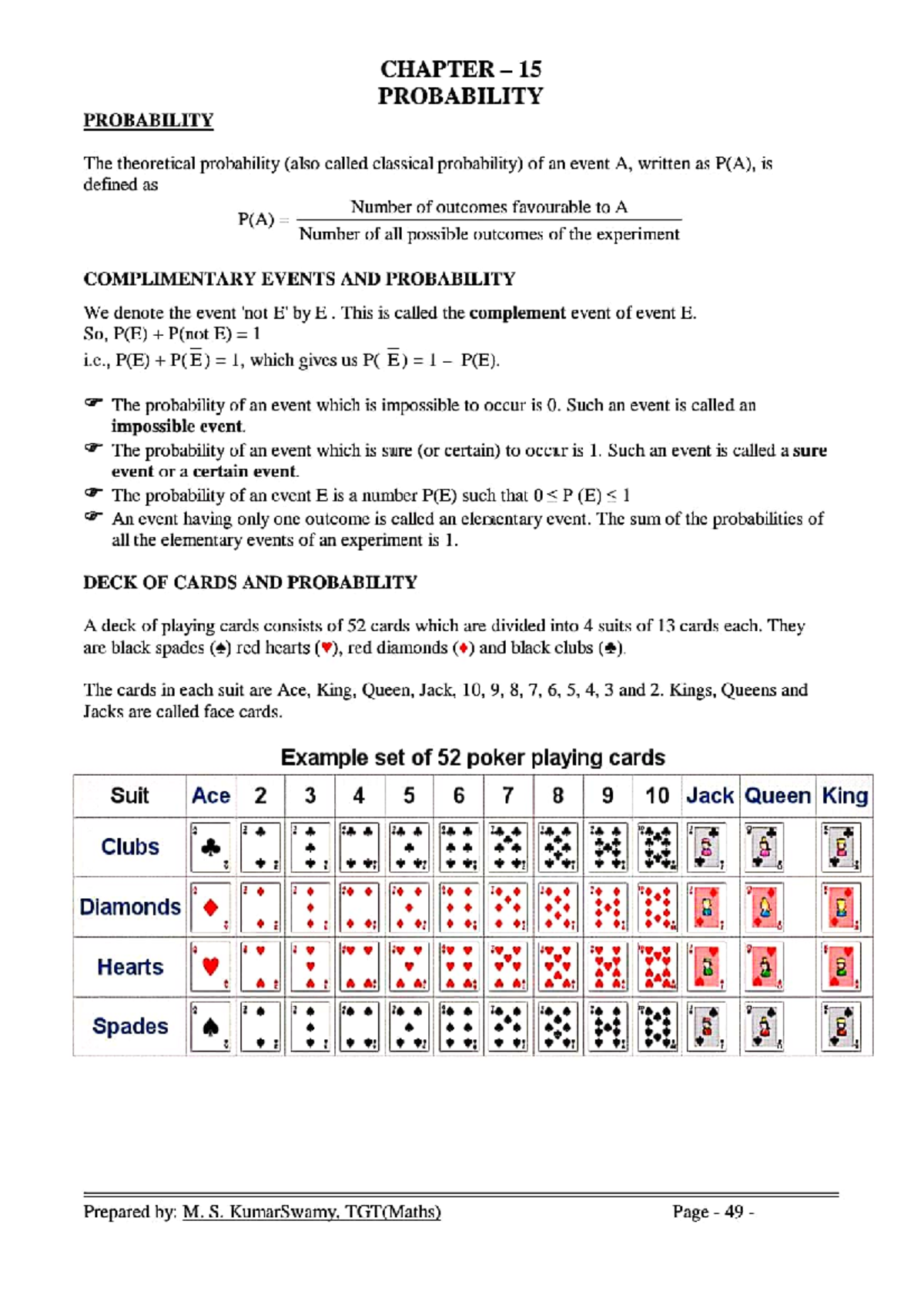 Probability - Complementary Maths - Studocu