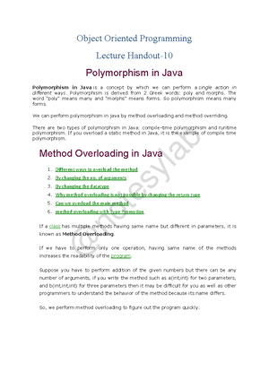 Obj 7-Java Methods - lecture Notes - Object Oriented Programming ...