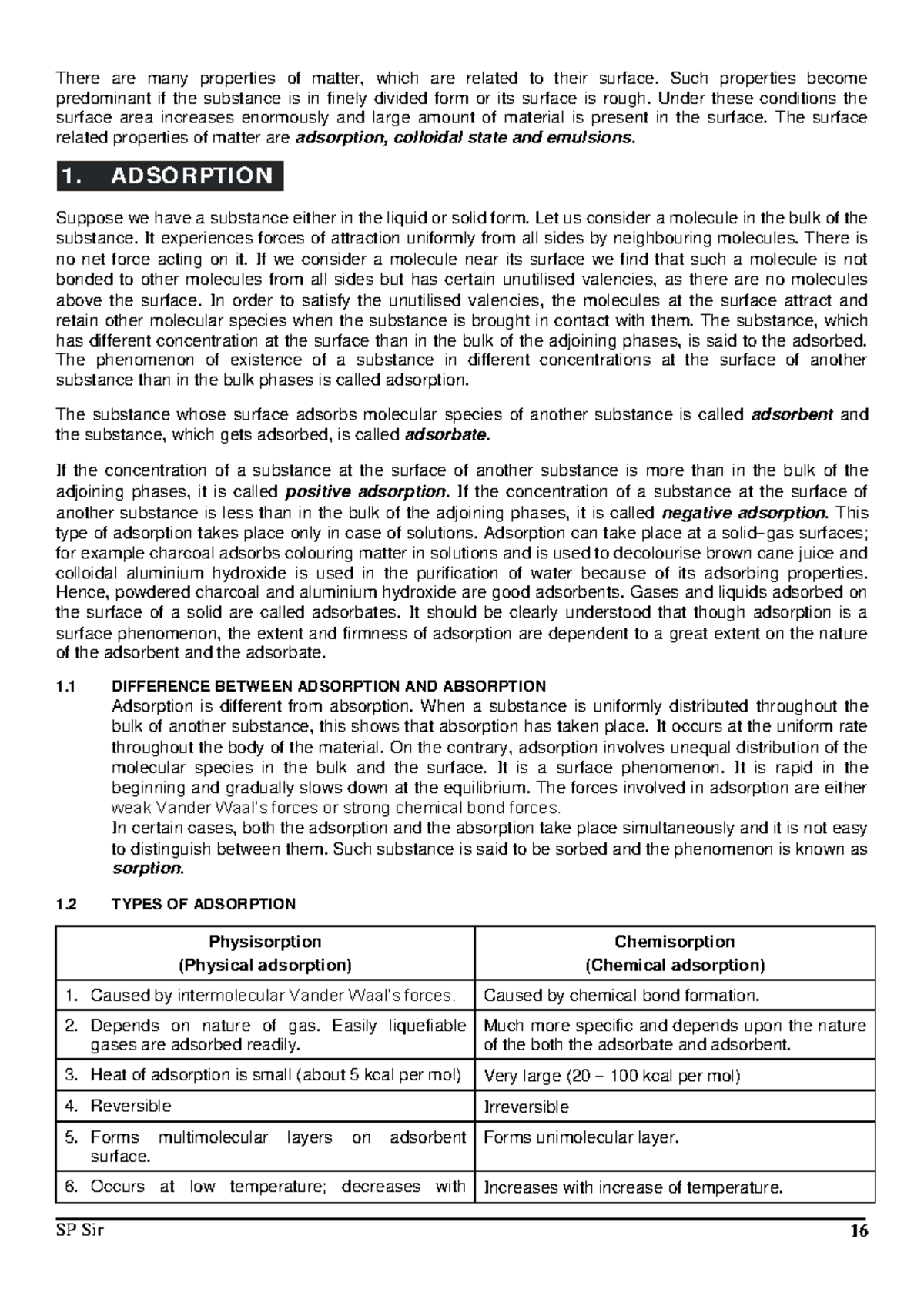 Surface Chemistry 2 - iit jee notes - There are many properties of ...