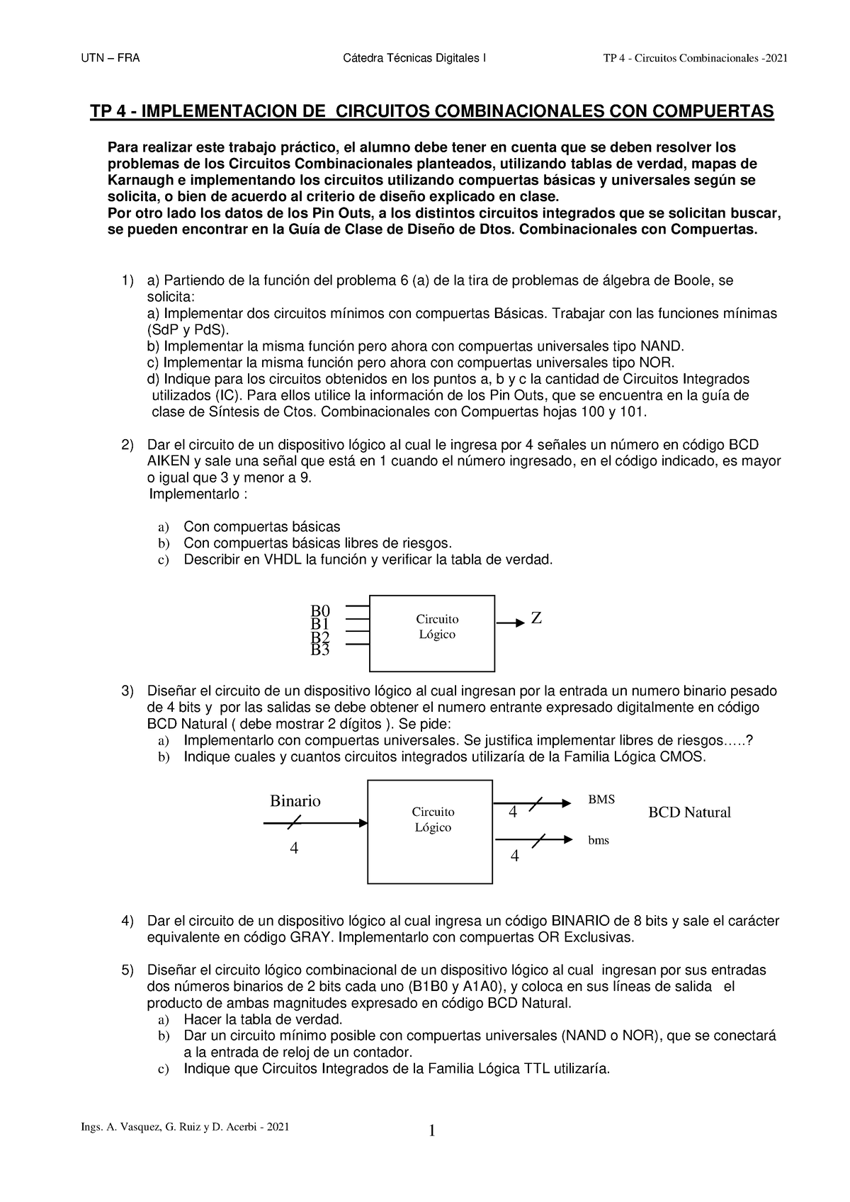 TP04-Circuitos Combinacionales 2021 - TP 4 - IMPLEMENTACION DE ...