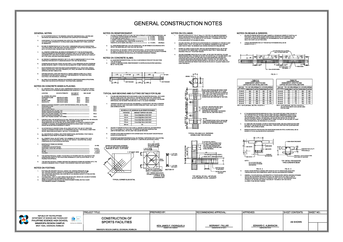 General Construction Notes - Architectural Design - Studocu